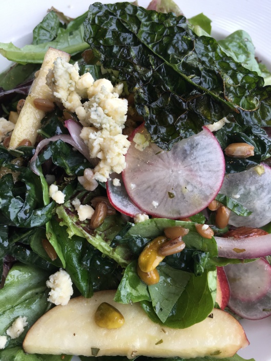 Mariko's kale and apple salad was just beautiful -- and she said it tasted yummy. (Nordstrom restaurant.)